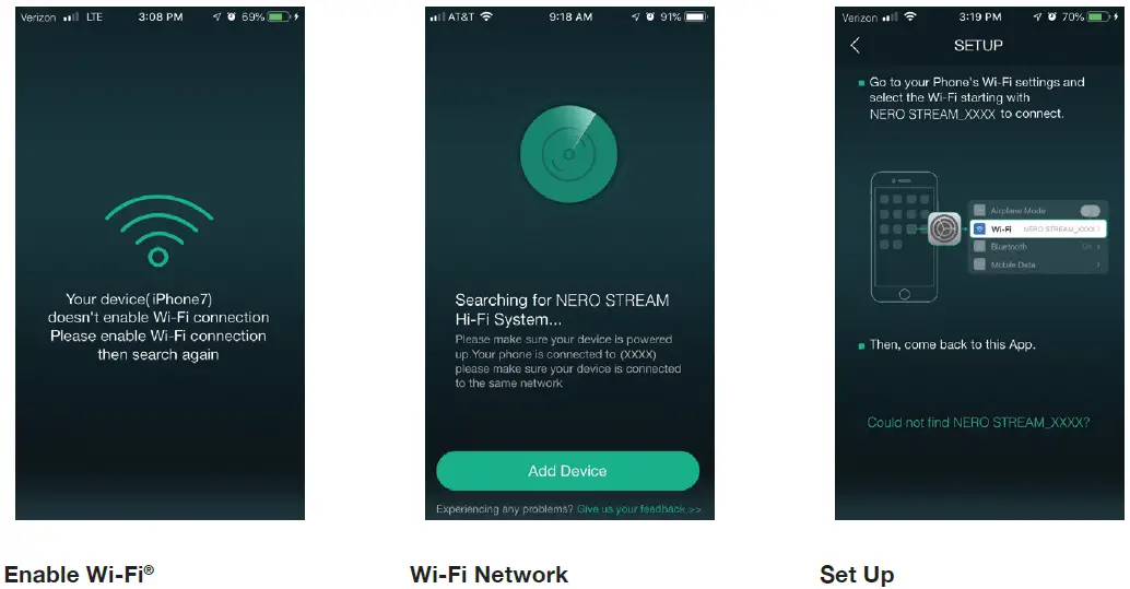 APP CONTROL USER INTERFACE
