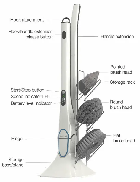 LAKELAND PSCRUBWHT PowerScrub Rechargeable Cordless Cleaning Kit- POWERSCRUB