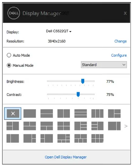Quick Settings Dialog