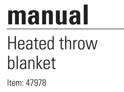 CLEVERIO 47978 Heated Throw Blanket User Manual
