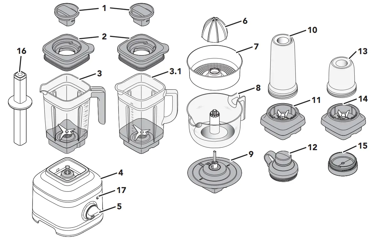 KitchenAid KSB40 Countertop Stand Blender - PARTS AND FEATURES