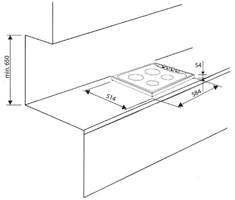 INVENTUM VKC6010 Ceramic Hob Cookware - OUTER DIMENSIONS