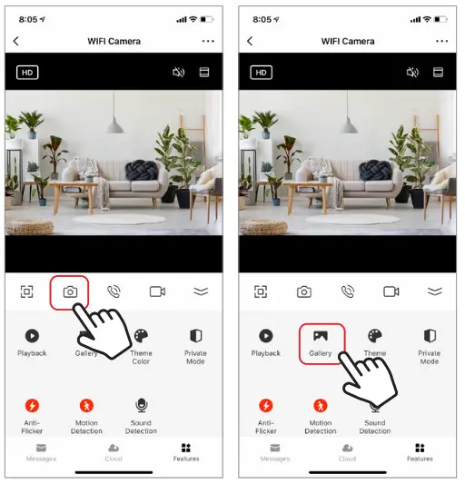 Brookstone BKWIFICAMWL2 Security WiFi Camera - Taking a Photo