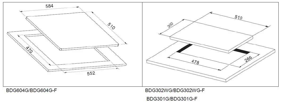 Bellini BDG604G Black Glass Top Surface Built-in Gas Cooktop fig-12