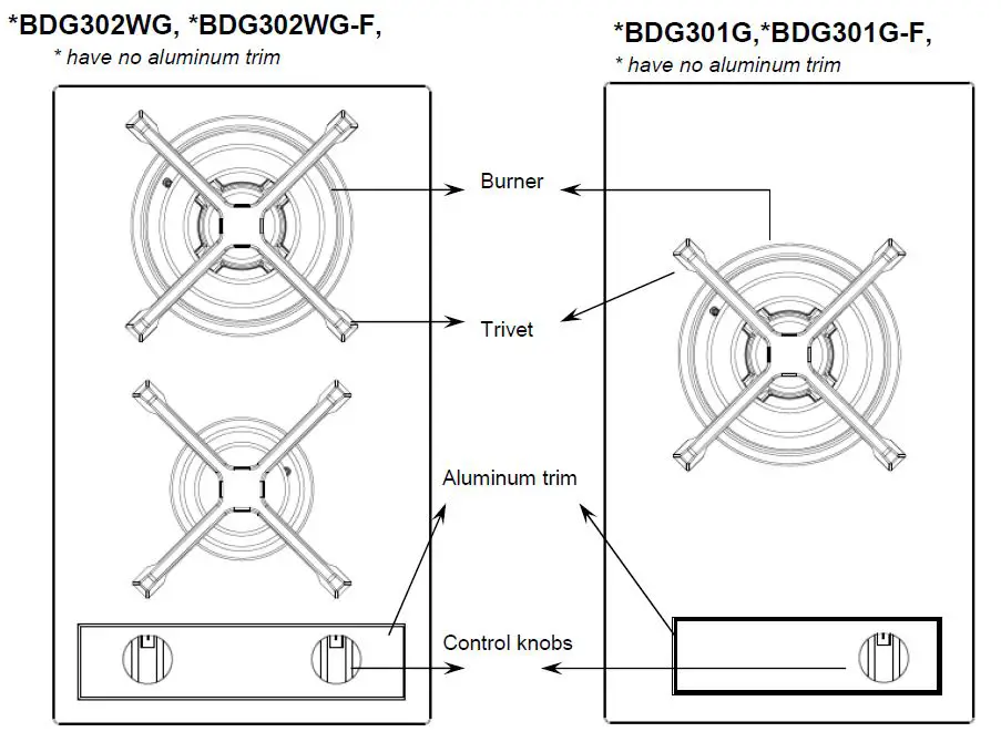 Bellini BDG604G Black Glass Top Surface Built-in Gas Cooktop fig-3