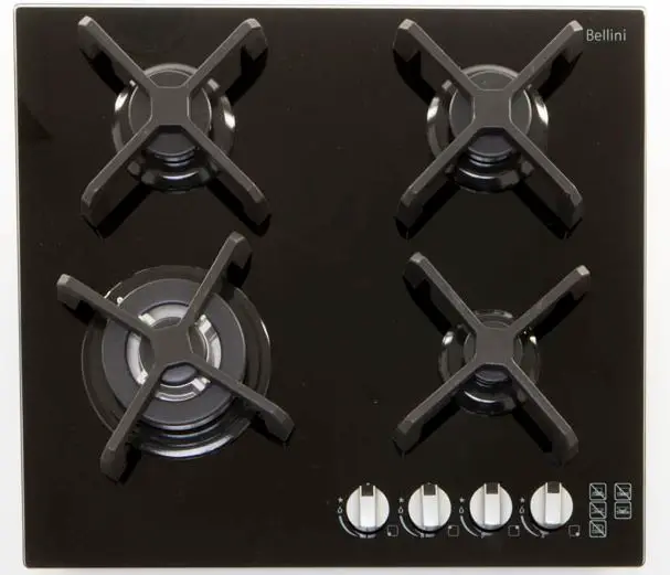 Bellini BDG604G Black Glass Top Surface Built-in Gas Cooktop product