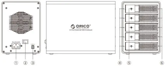 ORICO 95U3 Series 3 5 Inch External HDD Enclosure - Product Illustration 9558U3