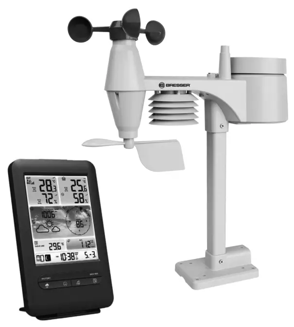 BRESSER 7002585 WI FI Colour Weather Station + 5 in 1 Multisensor -