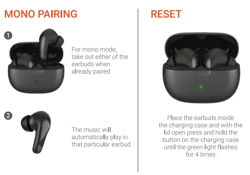 CROSSBEATS Epic Lite True Wireless Stereo Earphones - pairing