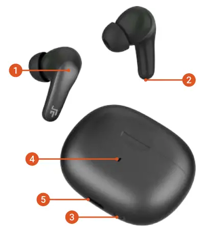 CROSSBEATS Epic Lite True Wireless Stereo Earphones - parts 1