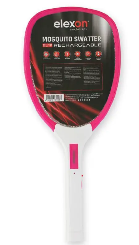 elexon Rechargeable LED Electric Bug Pest Fly Mosquito Killer Swatter