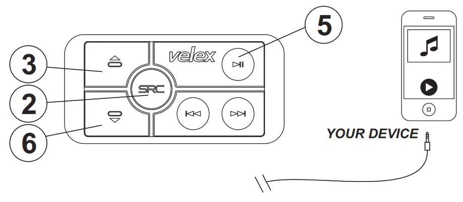 velex VX505 Bluetooth Amplifier - AUX INPUT