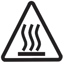 Warning for hot surfaces