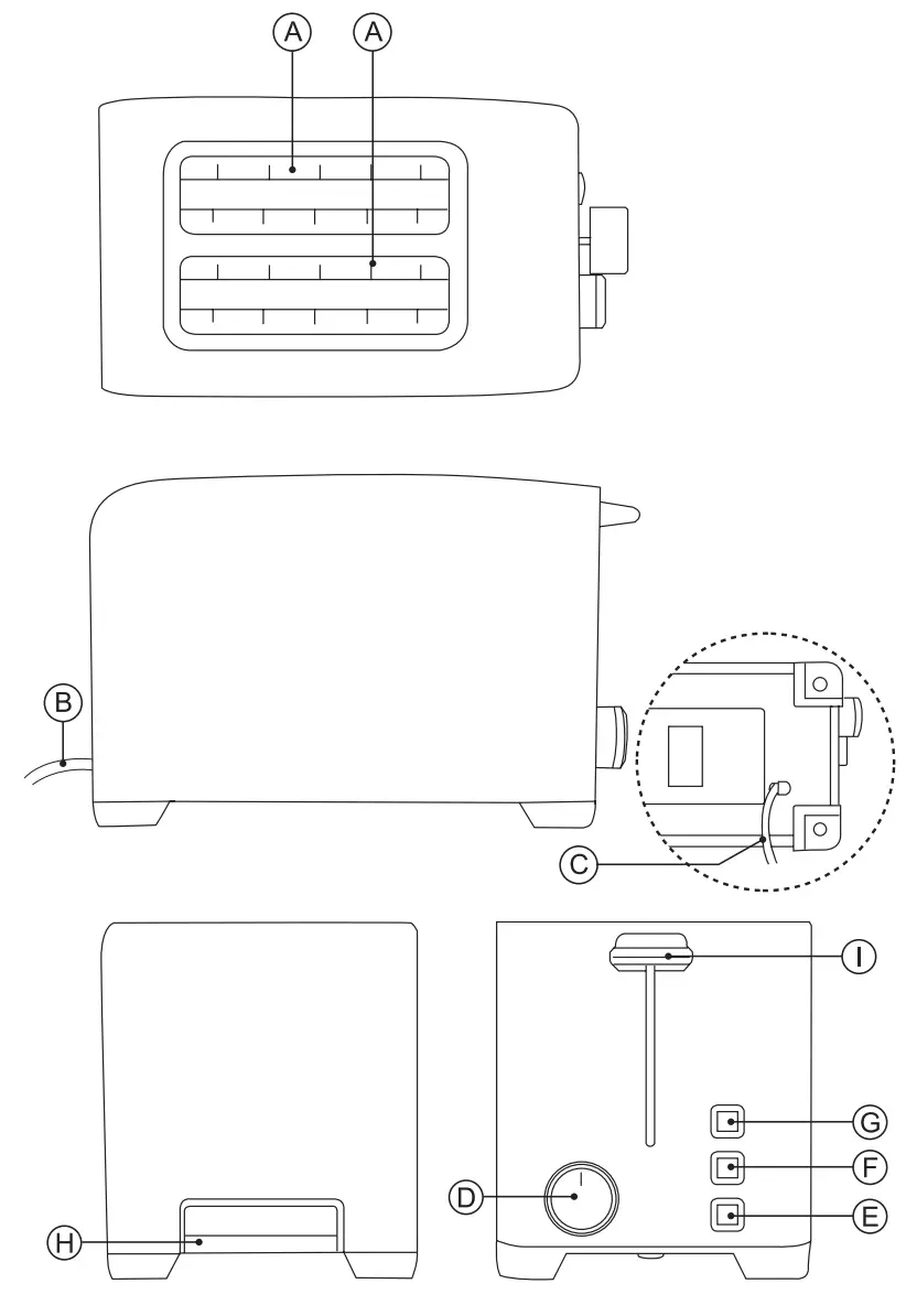 solac S6012D My Toast Duplo Legend 4 Slice Toaster - plug 3