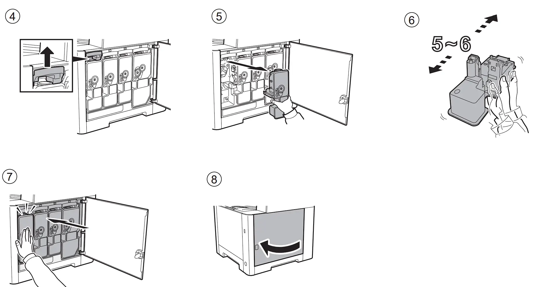 Setting up the Toner Container