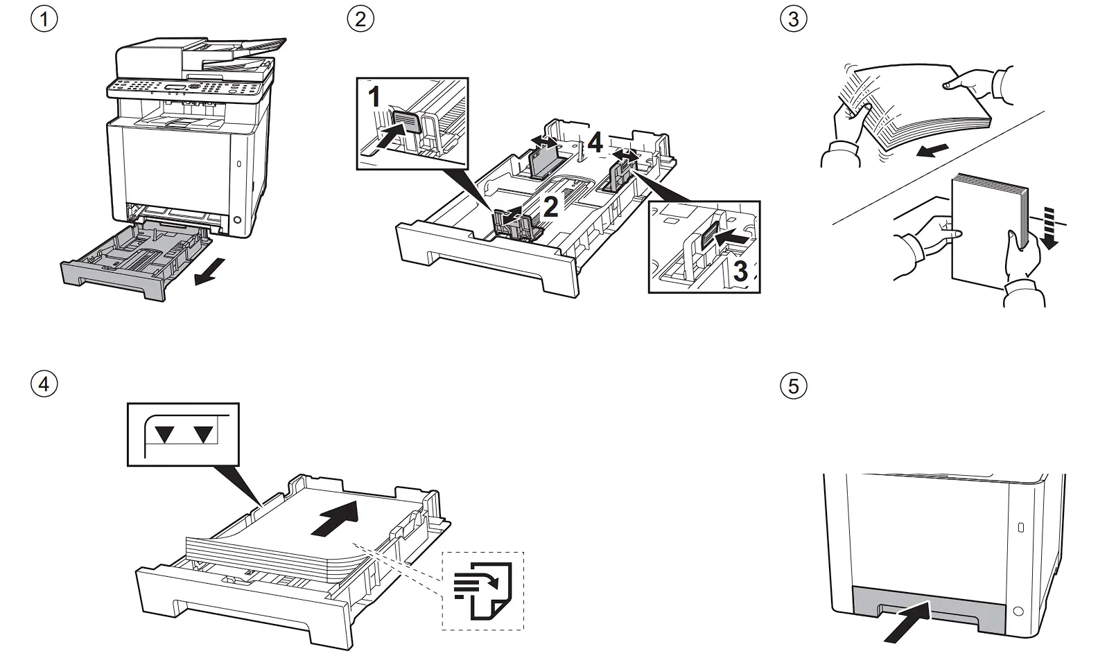 MA2100c Series Laser Multi function printer Loading Paper