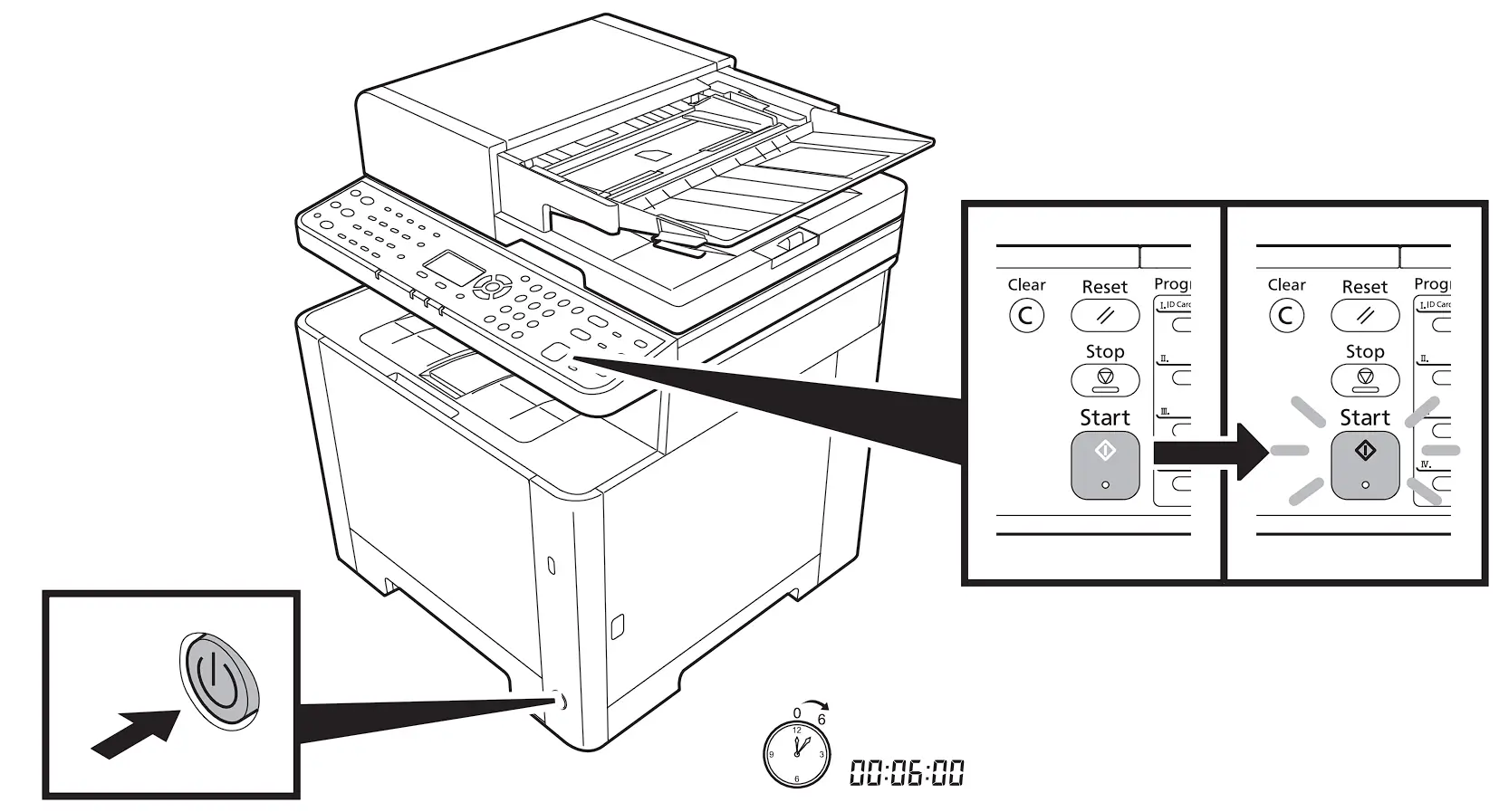 MA2100c Series Laser Multi function printer Power On