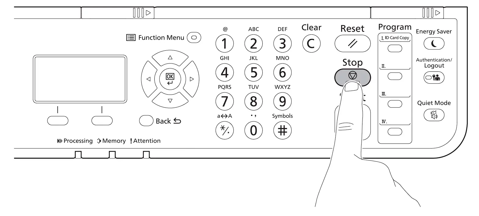 MA2100c Series Laser Multi function printer Cancelling