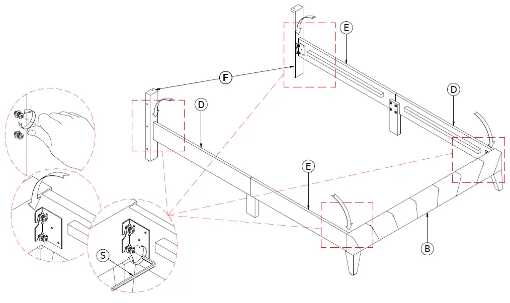 HOMEDEPOT-SXB0812AAB-Black-Velvet-Upholstered-Frame-Queen-Platform-Bed-with-Channel-Tufting-and-Nailhead-Trim-FIG-4
