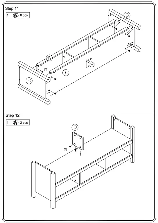 ANGELES HOME MS71001 87AM1 Wash White TV Stand Console - fig10