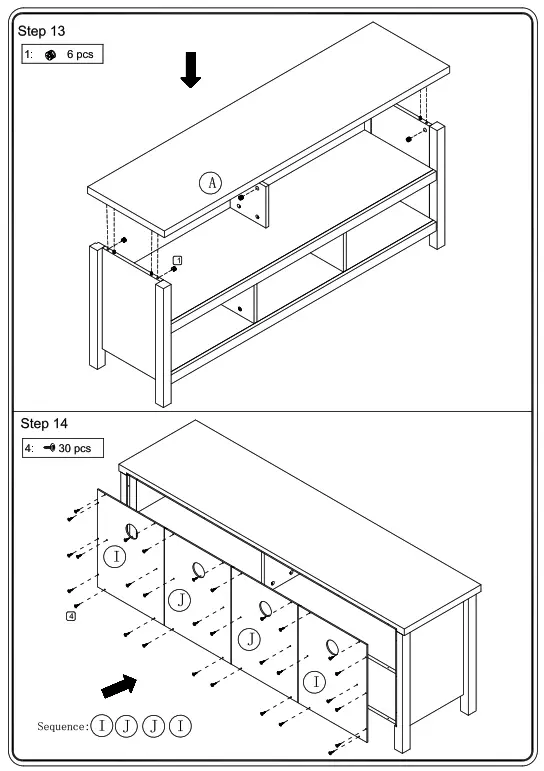 ANGELES HOME MS71001 87AM1 Wash White TV Stand Console - fig11