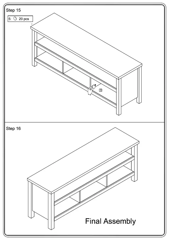 ANGELES HOME MS71001 87AM1 Wash White TV Stand Console - fig12