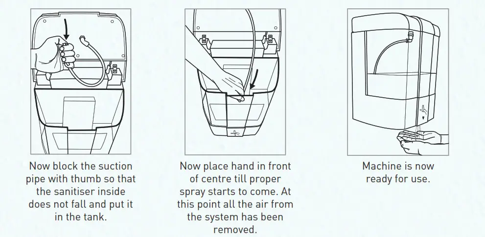 KENT Auto Sanitise-6 - PRIMING OF THE PUMP 2