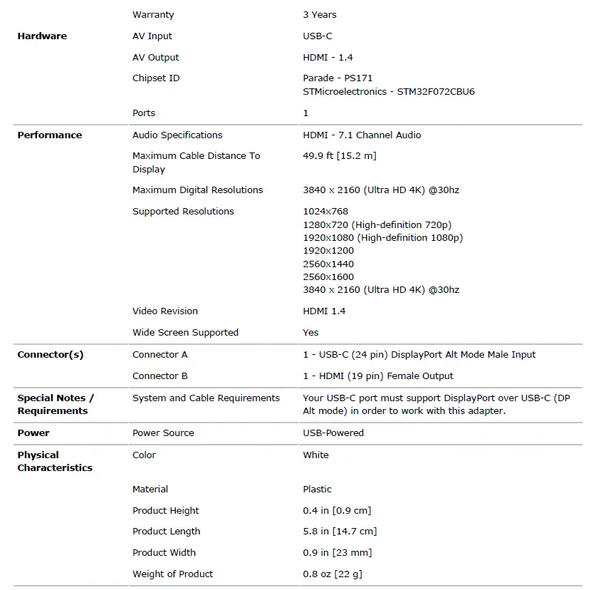 Startech CDP2HDW USB-C HDMI Adapter 2