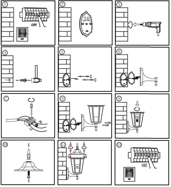 V-TAC-VT-749-LED-Lantern-Wall-Lamp-fig1