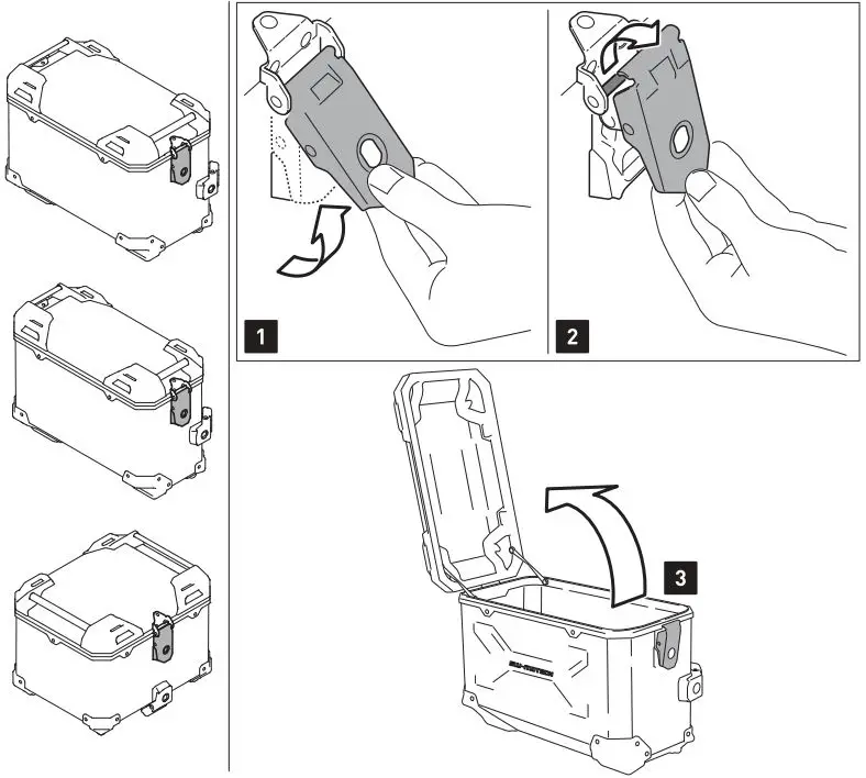 SW-MOTECH KFT.13.849.70000-B Aluminum Case System Instruction Manual - LID and lock cylinder set