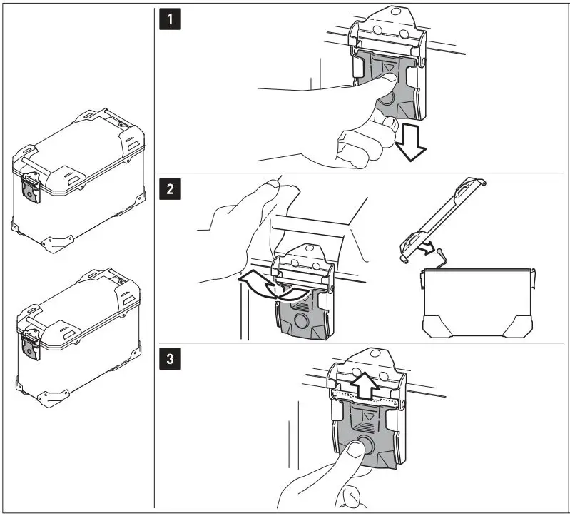 SW-MOTECH KFT.13.849.70000-B Aluminum Case System Instruction Manual - Quick release rastener