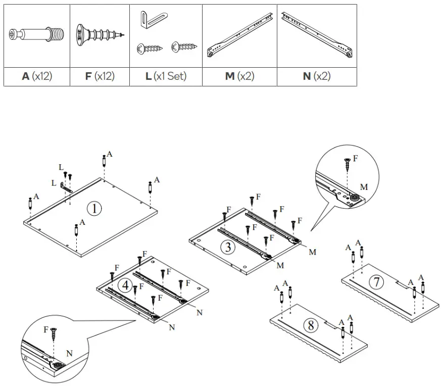 SHANGRI-LA SLHONEYBTWA, SLHONEYBTBA HONEYCOMB BEDSIDE TABLE - Step 1