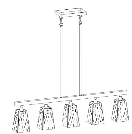 Uolfin-5069678-5-Light-Matte-Black-and-Bell-Glas--Shape-FIG1