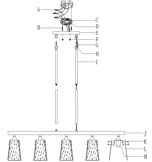 Uolfin-5069678-5-Light-Matte-Black-and-Bell-Glas--Shape-FIG3