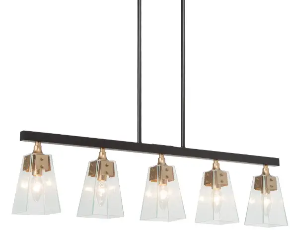 Uolfin-5069678-5-Light-Matte-Black-and-Bell-Glas--Shape-PRODUCT