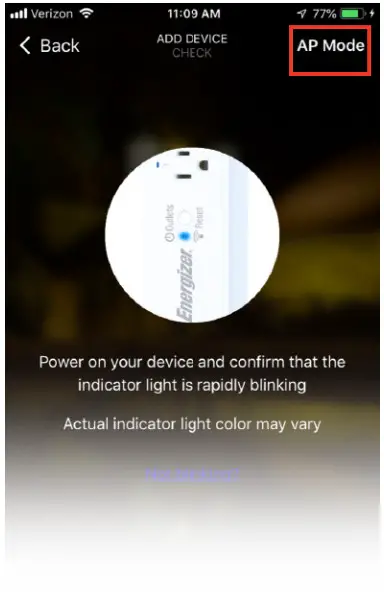 Energizer EIS3-1001-WHT Smart WiFi Surge Protector - AP Mode