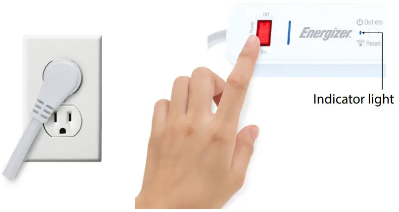 Energizer EIS3-1001-WHT Smart WiFi Surge Protector - light