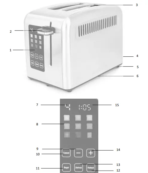 KALORIK-TO-50665 -2-Slice-Rapid-Toaster-with-LCD-Display-1