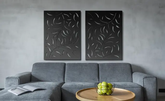 OUTDECO USA USADSWL2-BL Black Eucalyptus Decorative Screen Panel - 2