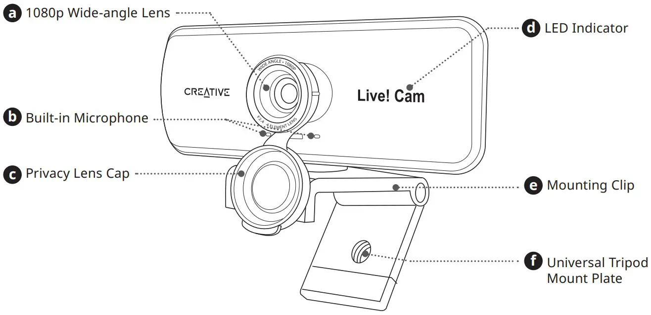 CREATIVE Live Cam Sync 1080p Full HD Wide angle Webcam - Overview