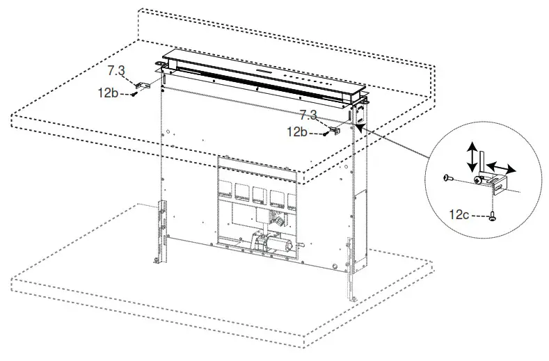 Using the screws 12c provided