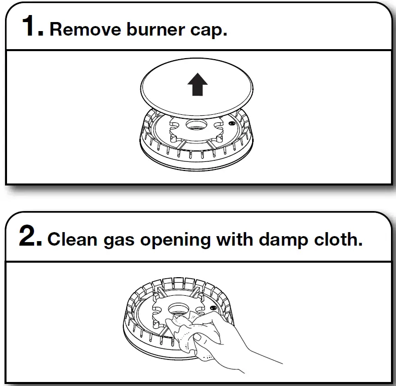KitchenAid Commercial-Style 48 Inch Built-In Gas Cooktop with 6 Burners and Grid CARE AND CLEANING 1
