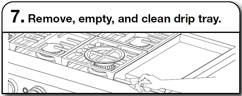 KitchenAid Commercial-Style 48 Inch Built-In Gas Cooktop with 6 Burners and Grid CARE AND CLEANING 11