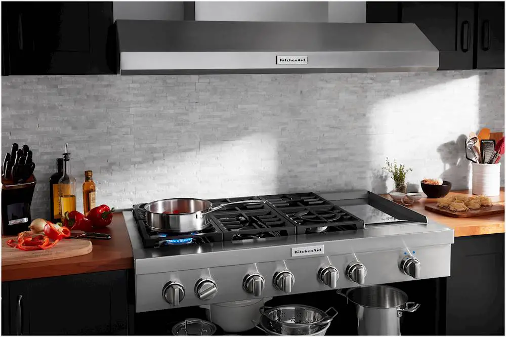 Kitchenaid Kcgc558jss Commercial-style 48 Inch Built-in Gas Cooktop With 6 Burners And Griddle User Guide