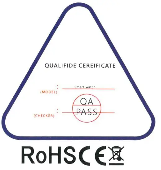 tekkiwear W3 Smartwatch User Manual - Qualified Certificate
