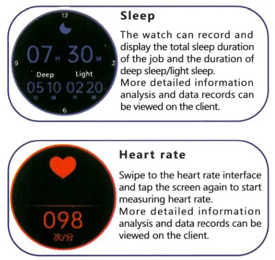 tekkiwear W3 Smartwatch User Manual - Watch Function introduction 1