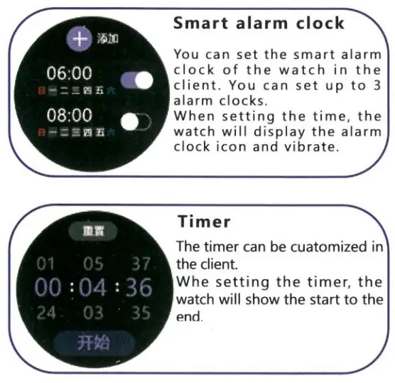 tekkiwear W3 Smartwatch User Manual - Watch Function introduction 6