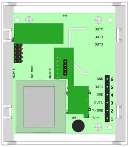 PROTRONIX NLII-CO2+RH+T-5-RS485 Room Sensor with RS485 - Electronic board controls and terminals