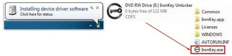 Select the option IronKey.exe