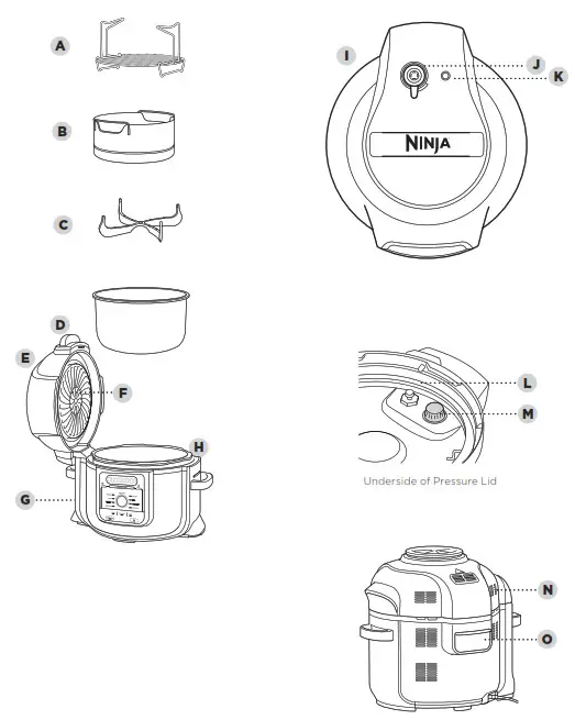 NINJA Foodi 9-in-1 Multi-Cooker OP350UK- PARTS